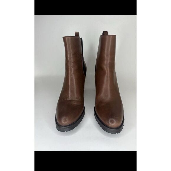 Sartore Paris Brown Leather Ankle Chelsea Vibram Heel Booties Women’s 38EU/7M US - Picture 3 of 13